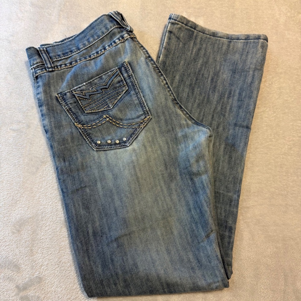 FP Jeans girls Low Rise Bootcut Distressed Medium Wash Blue Denim P5394K 16